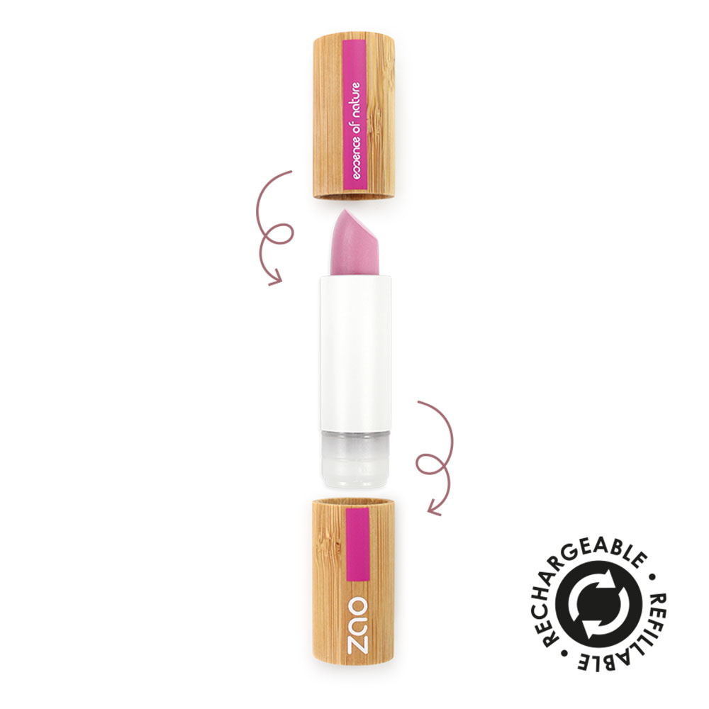 zao essence of nature Rouge à lèvres Classic 461 Rose bonbon ZAO Rouge à lèvres Certifié Bio, Formule 100% naturelle, Vegan et Rechargeable