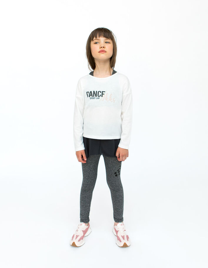 Leggings gris 2-en-1 et jupe en tulle fille