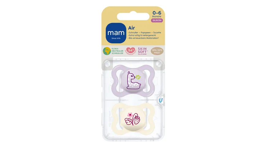 MAM Air Silikon 0-6 Monate Lama/Erdbeere