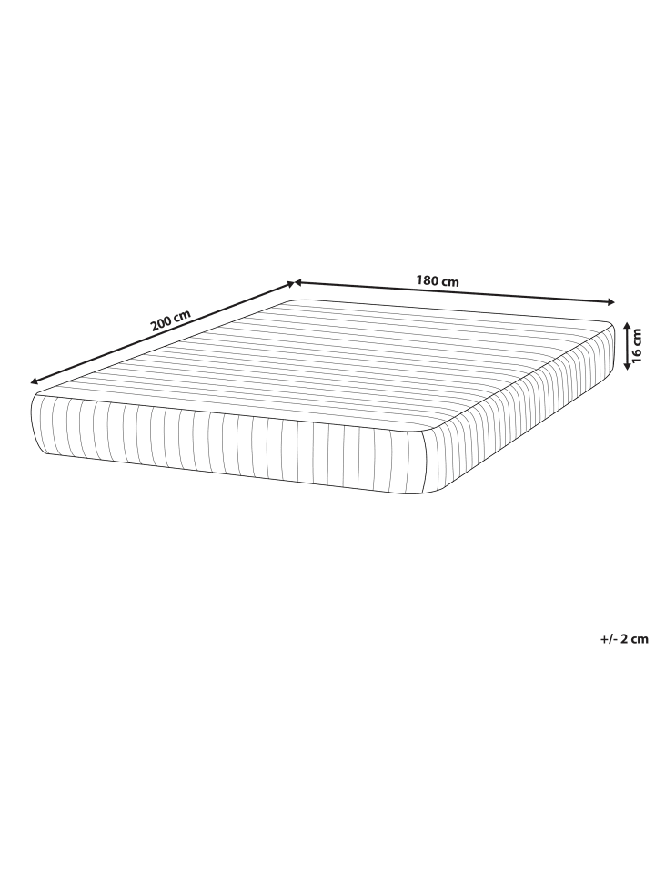 Beliani Matratze MISTY in Weiß - (W) 180 x (H) 16 x (L) 200 cm günstig kaufen onesize