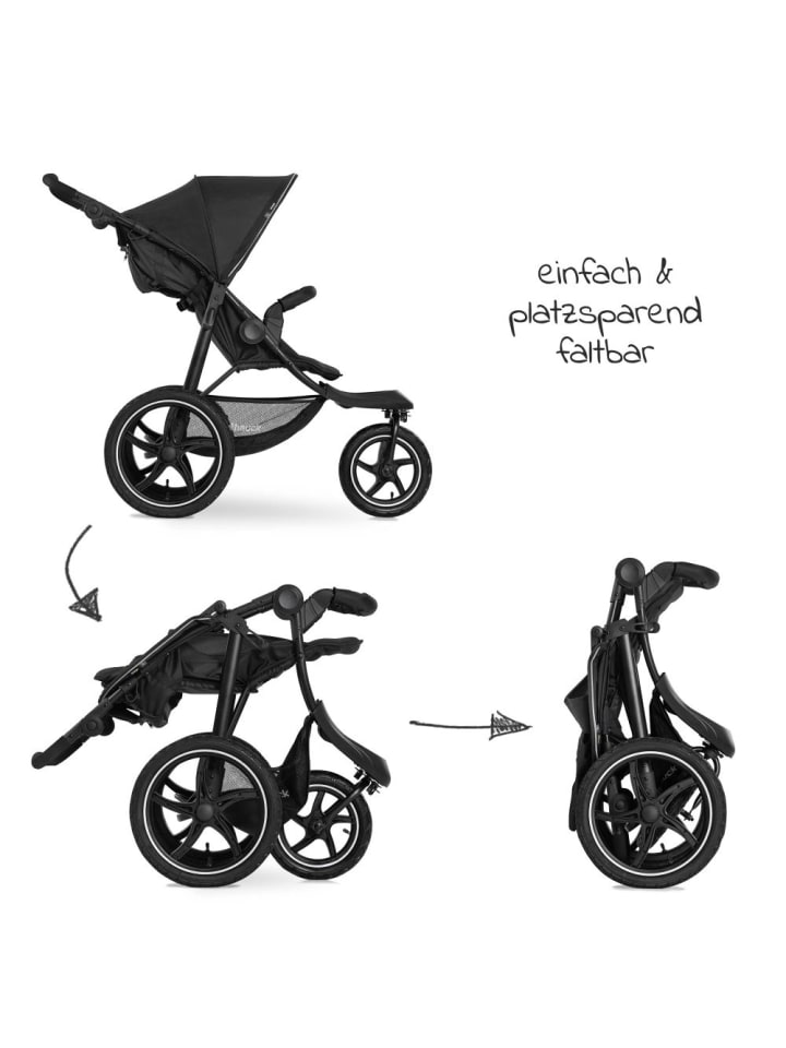 Hauck Buggy & Jogger Runner 2 (mit großen Luftreifen) - Black in schwarz günstig kaufen onesize