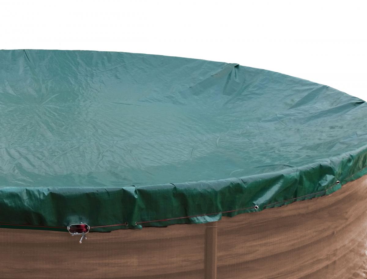 Grasekamp Abdeckplane für Pool rund 550cm Planenmaß 610cm Sommer Winter