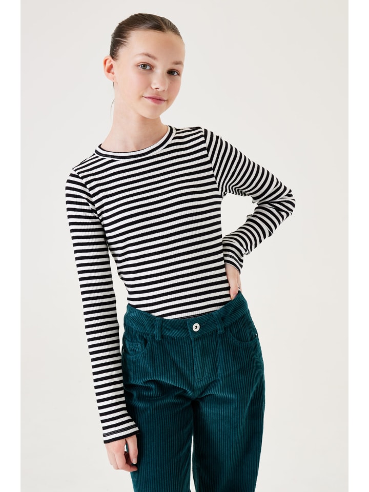 Garcia Langarmshirt geringelt in off black günstig kaufen