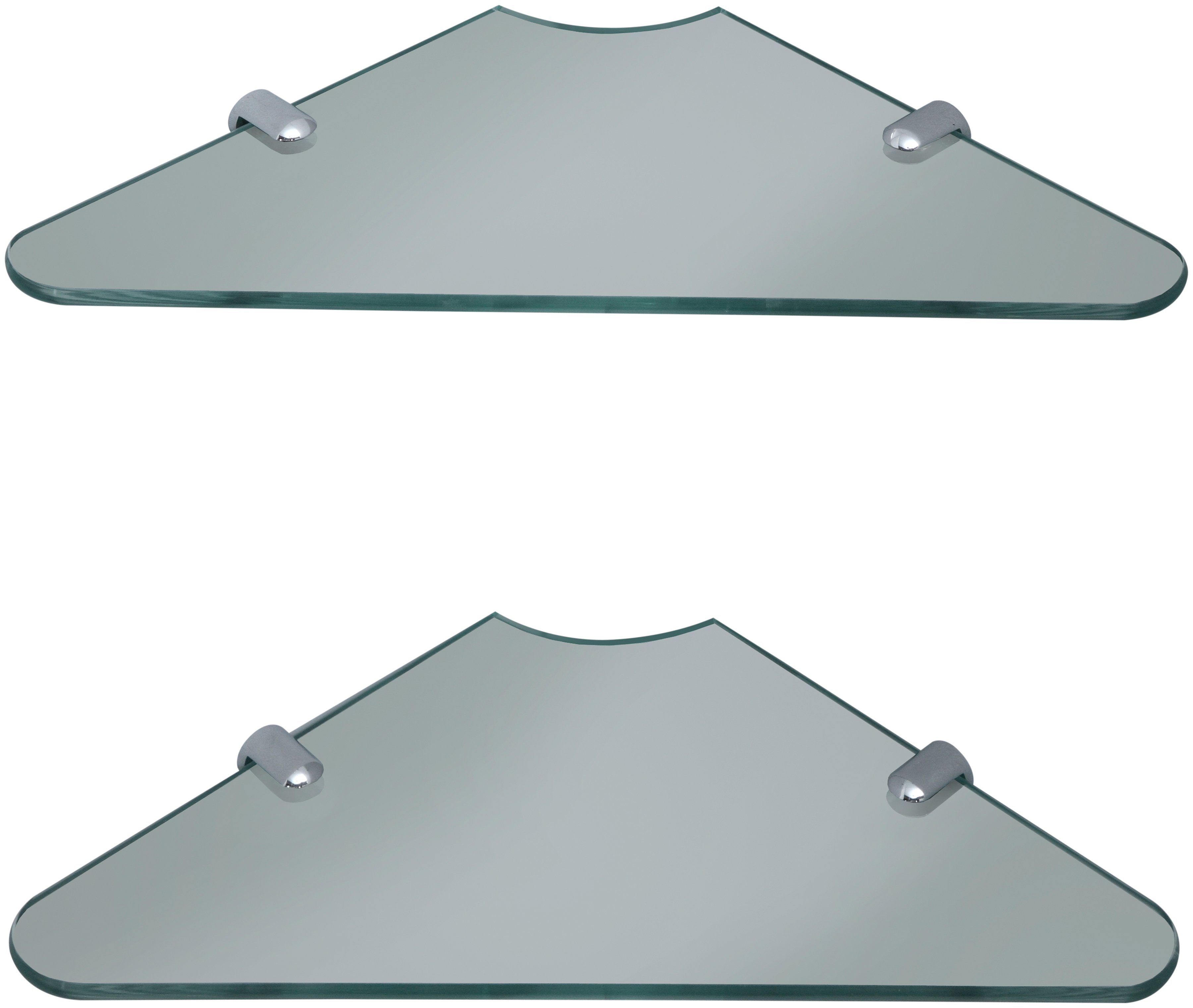 welltime Eckregal Duschregal, Packung 2-tlg., B: 36,5 cm, Badezimmer Regal mit Klarglas Ablagen, Duscheckregal