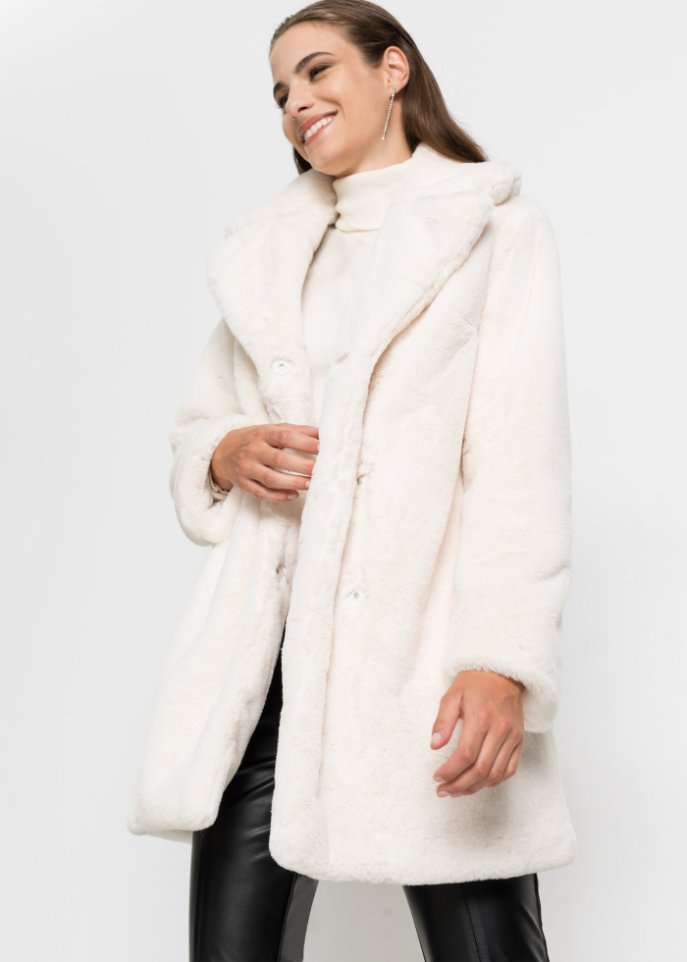Kuschel-Longjacke aus Fellimitat