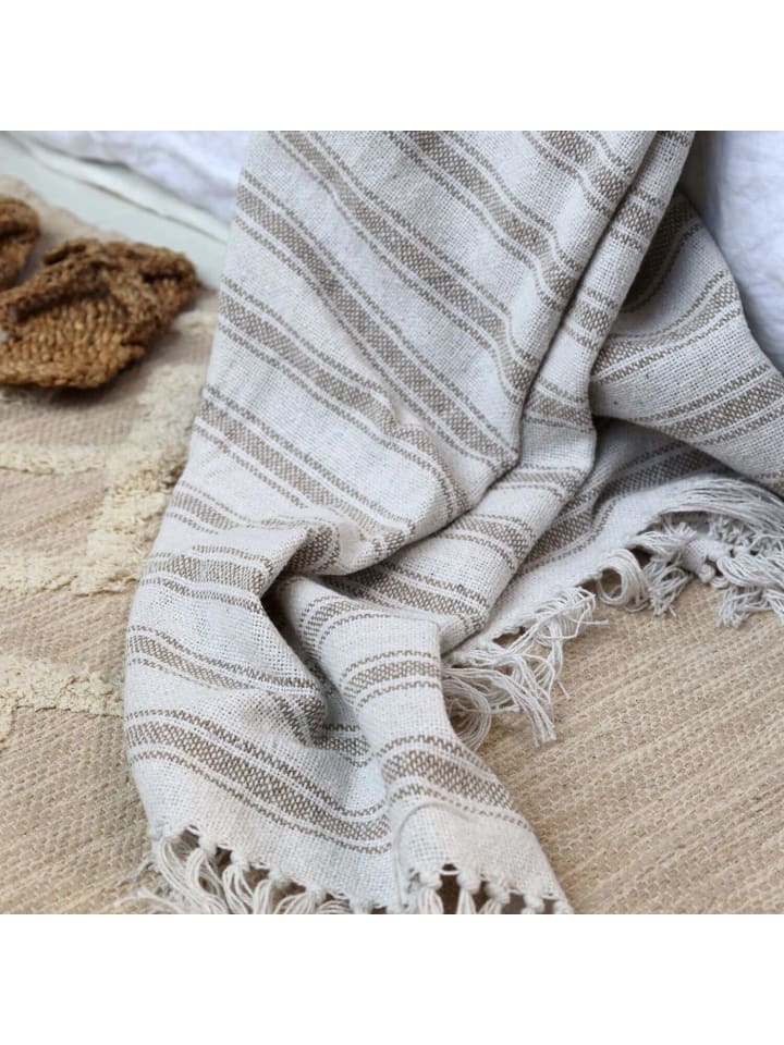 Chic Antique Überwurf Streifen in Grau günstig kaufen onesize
