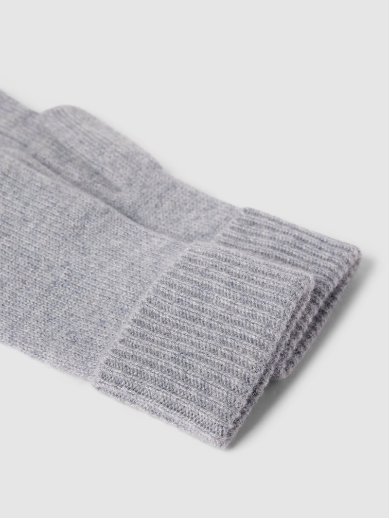 Handschuhe aus Kaschmir mit breitem Umschlang in mittelgrau meliert