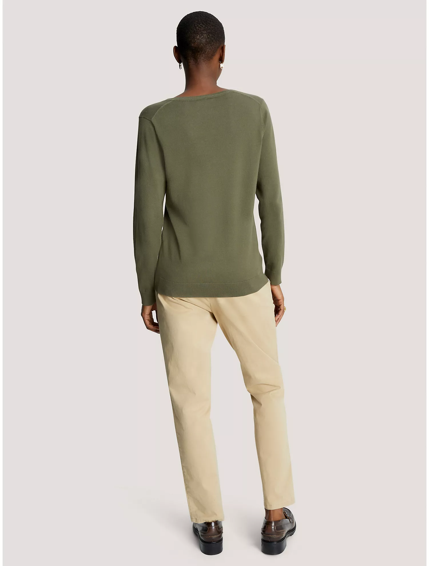 Solid V-Neck Sweater