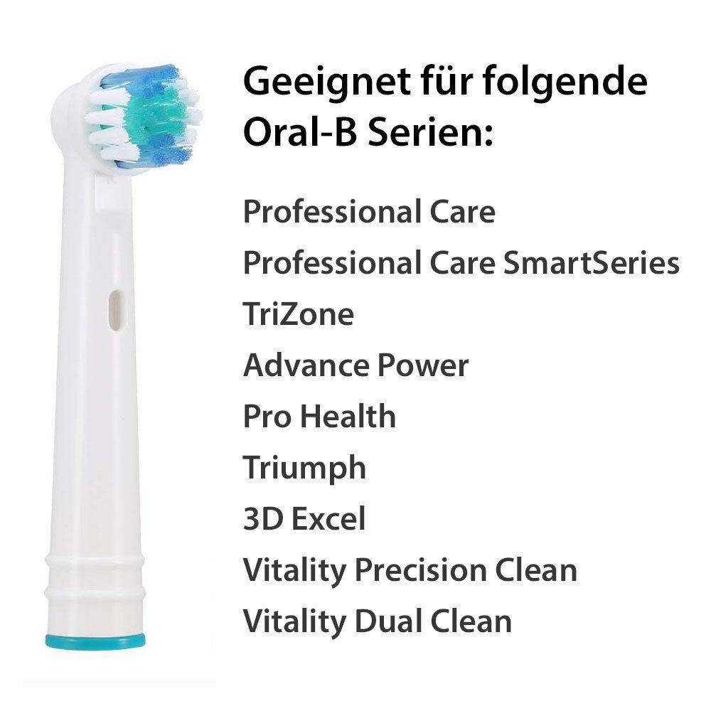 Dooloo Aufsteckbürste 20 Stück Ersatzbürsten kompatibel mit Oral-B, Spar-Set, Flexible Nylonbürsten, Frabcodierte Ringe