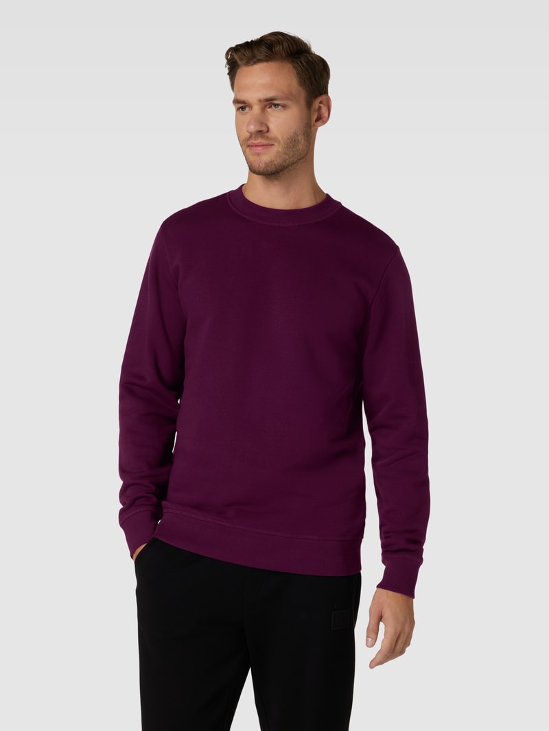 Sweatshirt mit Rundhalsausschnitt Modell 'TILO' in aubergine