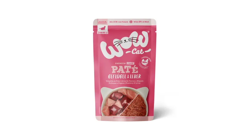 WOW Katzennassfutter Junior Geflügel & Leber 125 g