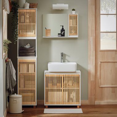 SoBuy Badezimmerspiegelschrank BZR128 Spiegelschrank Spiegel Wandschrank Badschrank Wandspiegel Badspiegel
