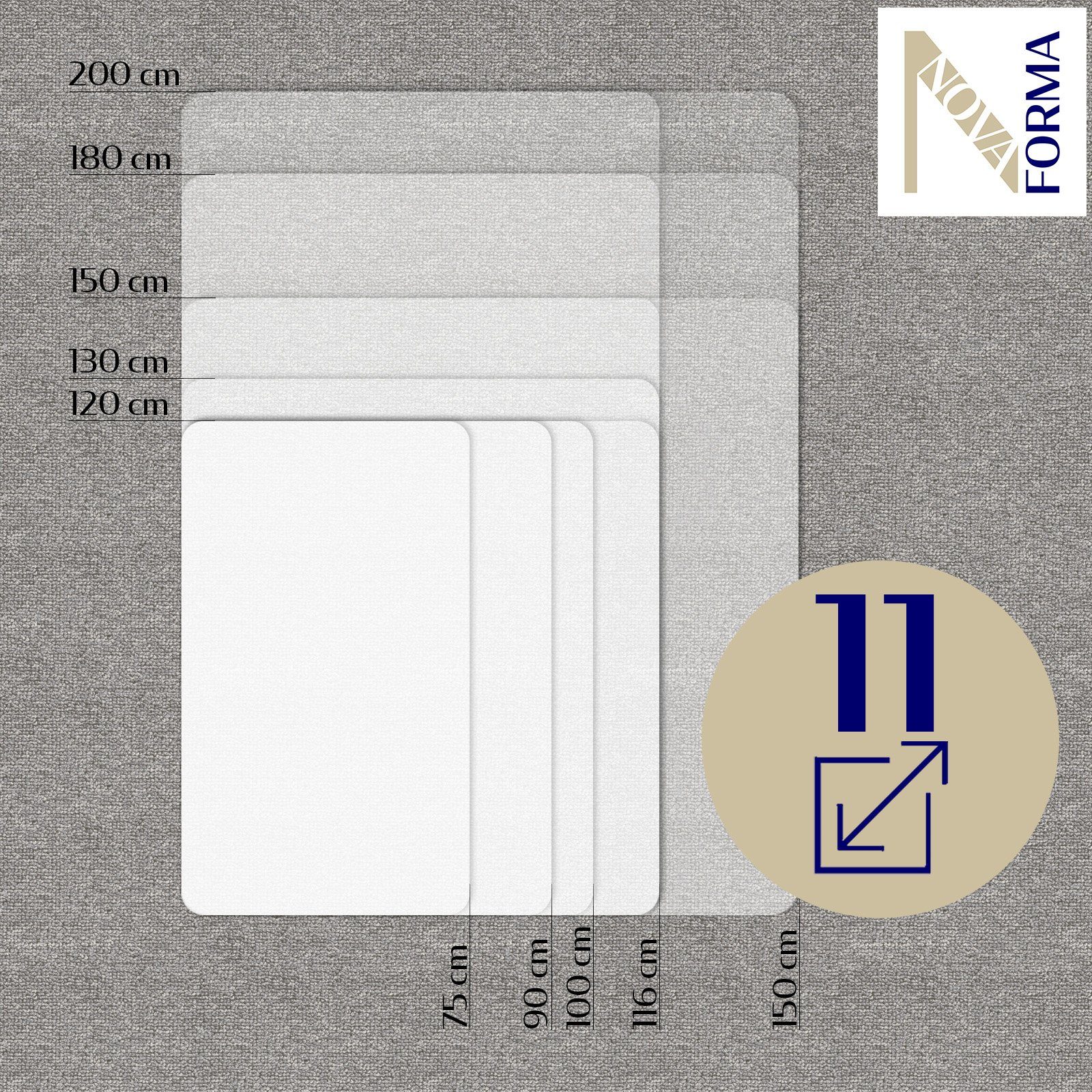 Nova Forma Bodenschutzmatte ECO-MAT, aus PET, transparente Stuhlmatte für Teppichböden, recyclebar