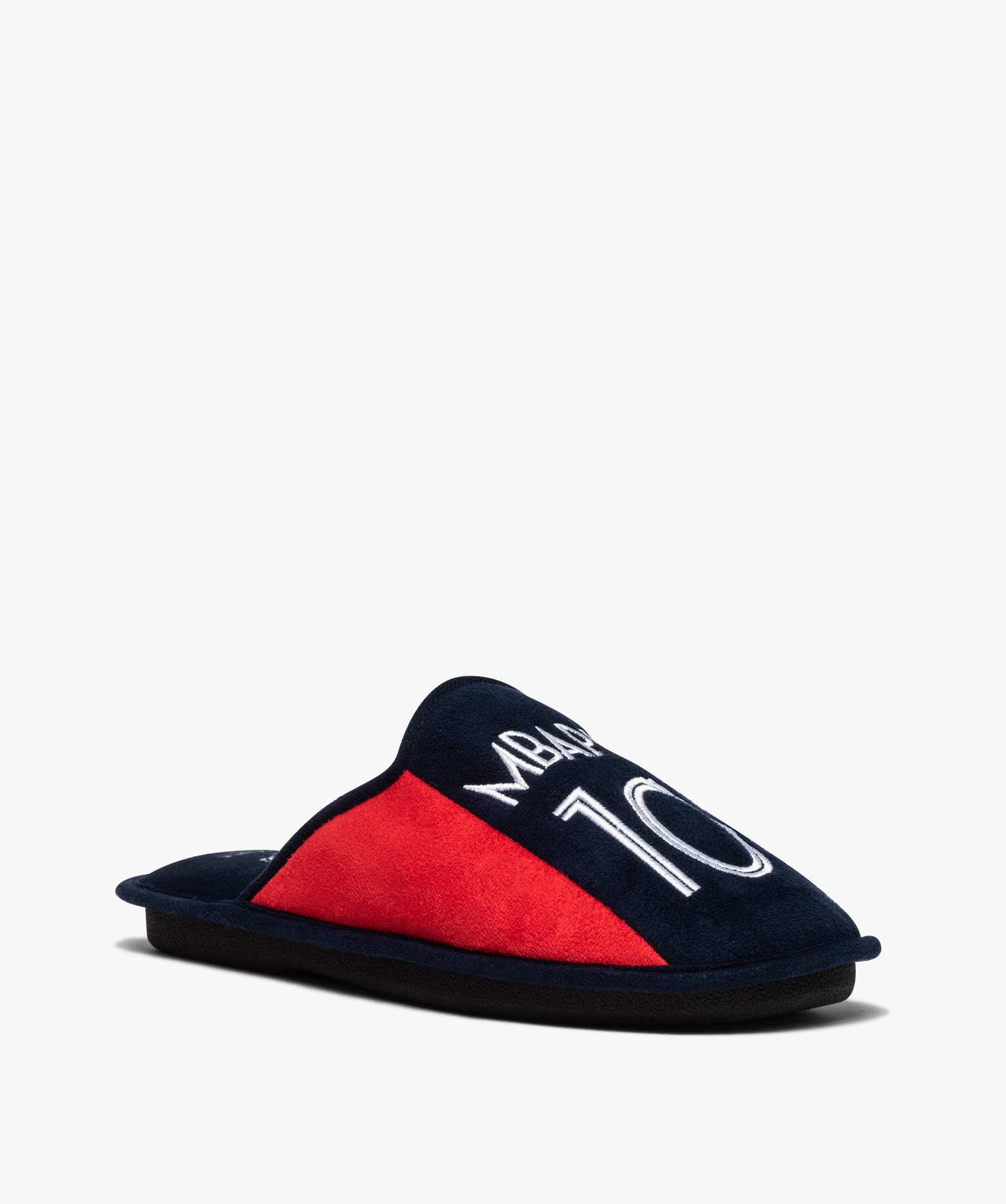 Chaussons homme mules plates en velours - Mbappé marine | GEMO