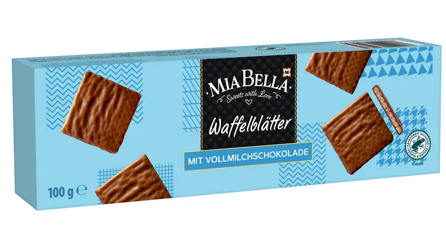 MIA BELLA Waffelblätter mit Vollmilchschokolade 100 g