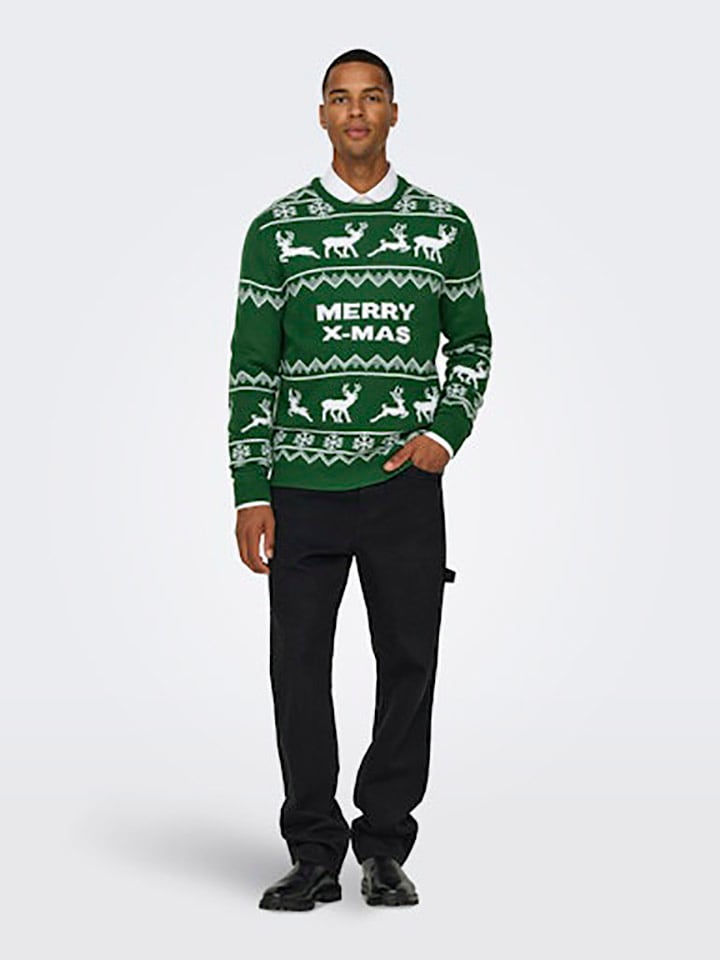 ONLY & SONS Pullover in Grün günstig kaufen