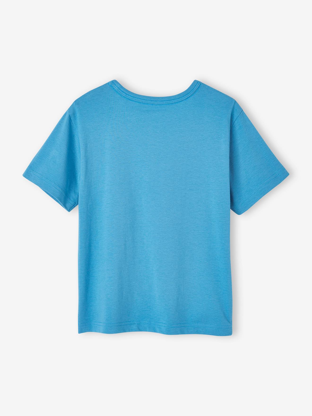 T-shirt maxi motif détails encre gonflante garçon bleu azur