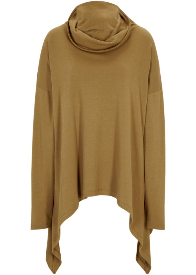 Zipfelshirt mit weitem Rollkragen