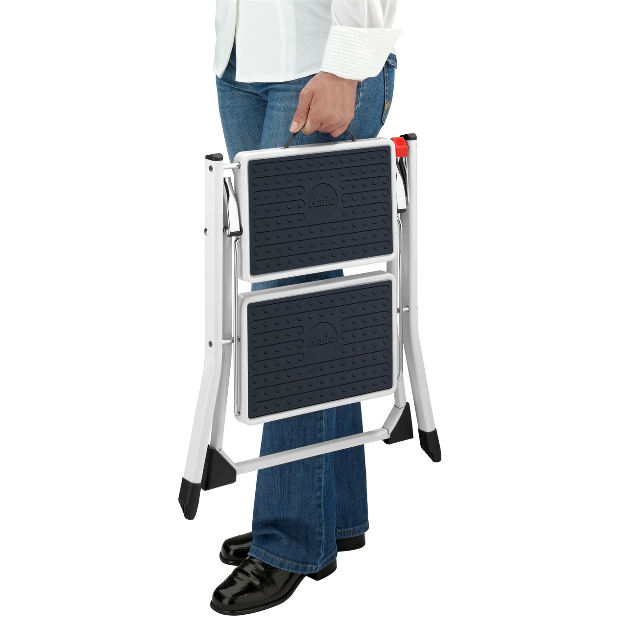 Bauzaunwelt Hailo MK60 Mini Klapptritt weiß 2 Stufen