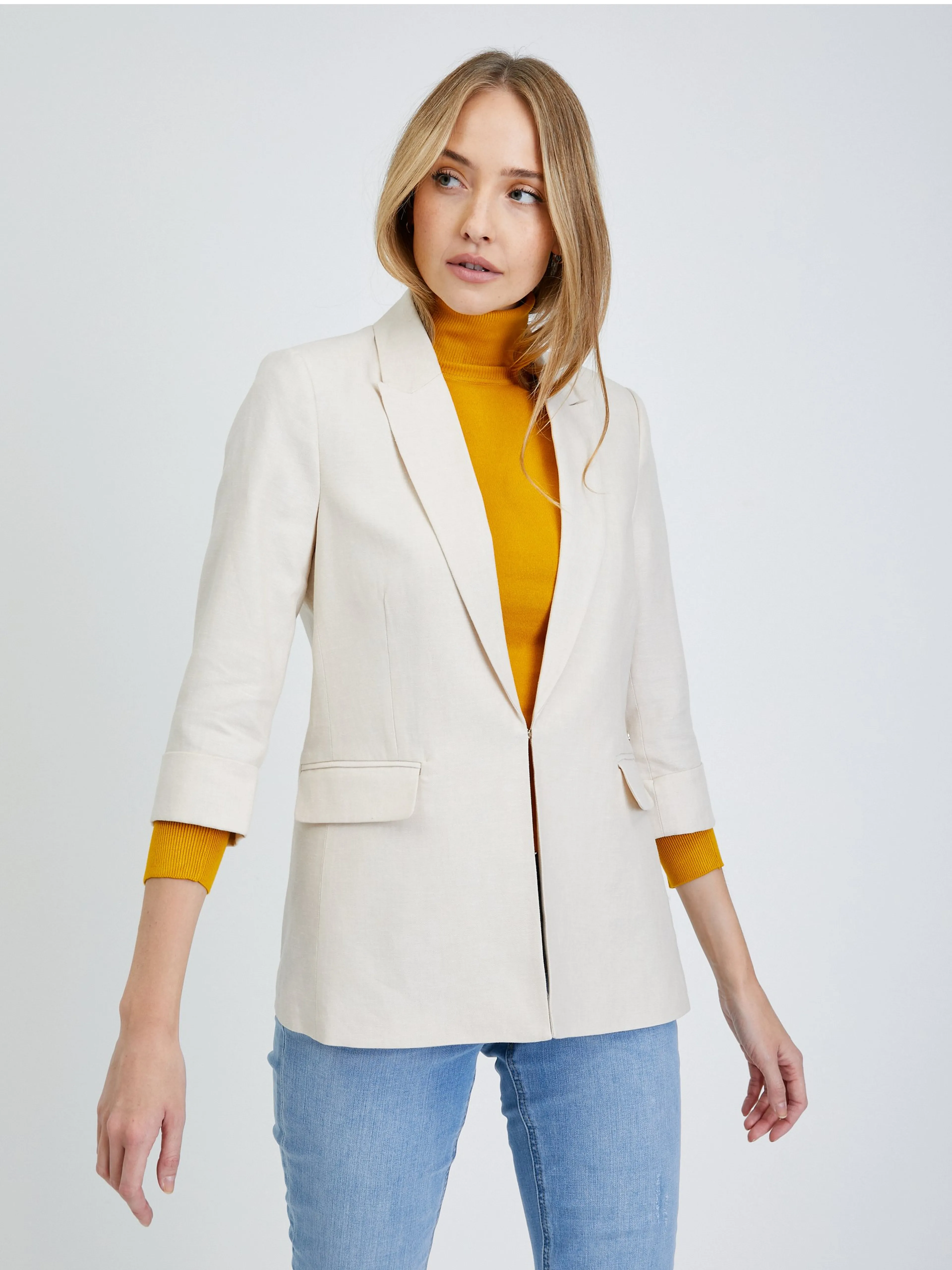 Beige Leinensakko ORSAY