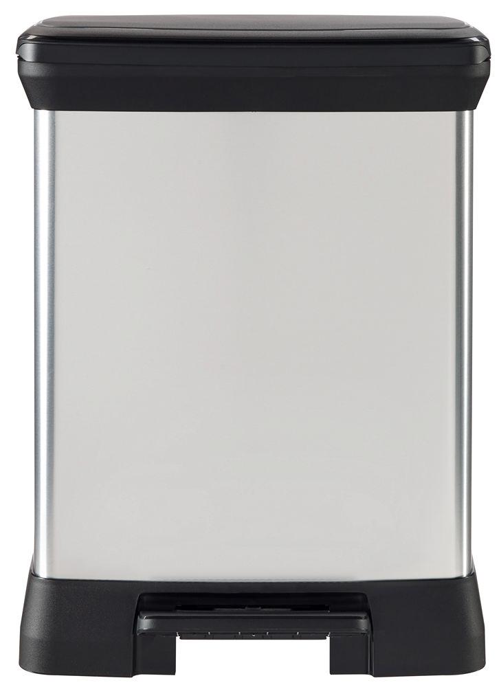 Curver DECOBIN Abfalleimer 30L mit Fußpedal silber metallic