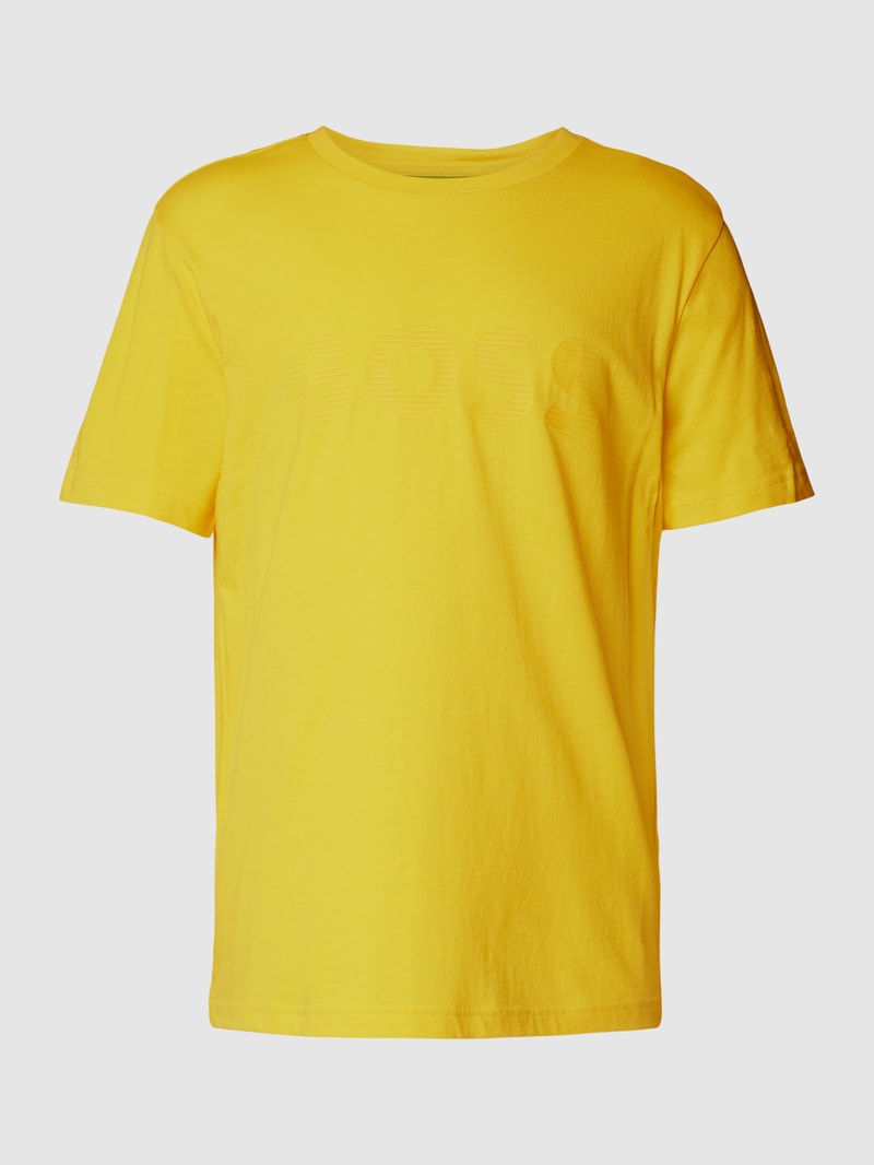 T-Shirt mit Label-Print in gelb
