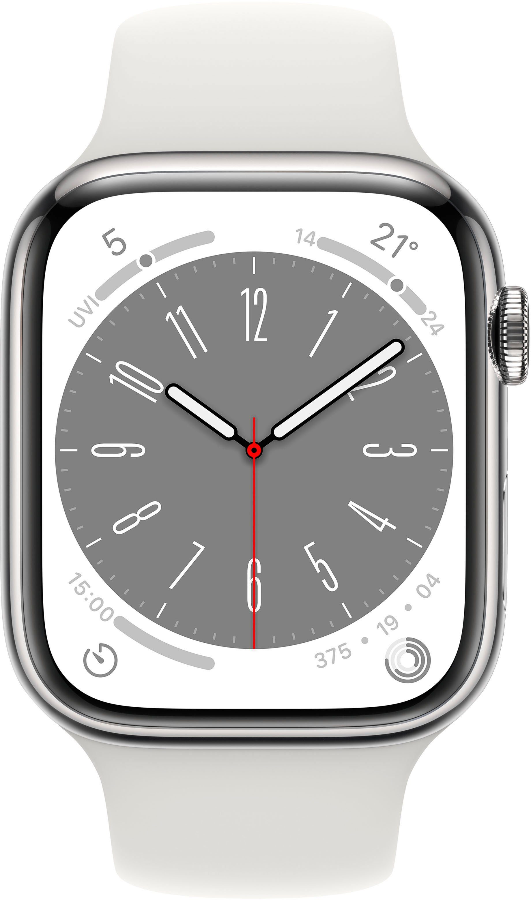 Apple Watch Series 8 GPS + Cellular 45mm Edelstahl Sportarmband Watch