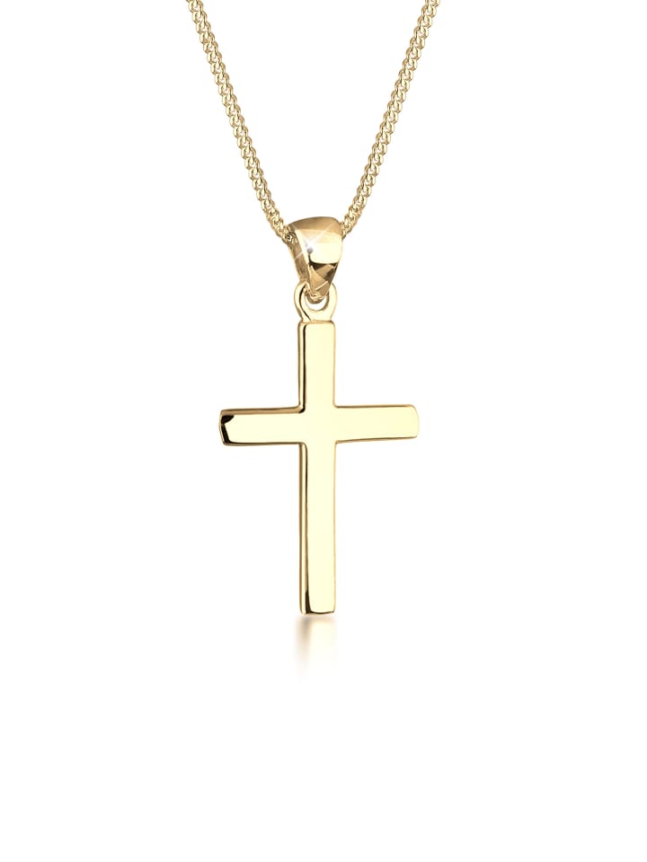Elli Halskette 925 Sterling Silber Kreuz in Gold günstig kaufen