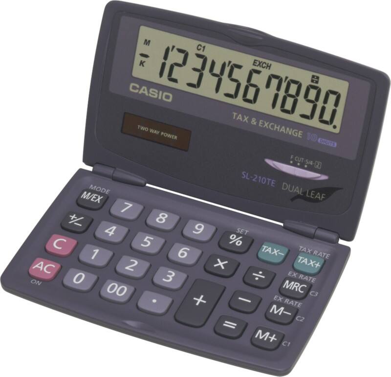 Casio Taschenrechner SL-210TE 10-stelliges Display Schwarz