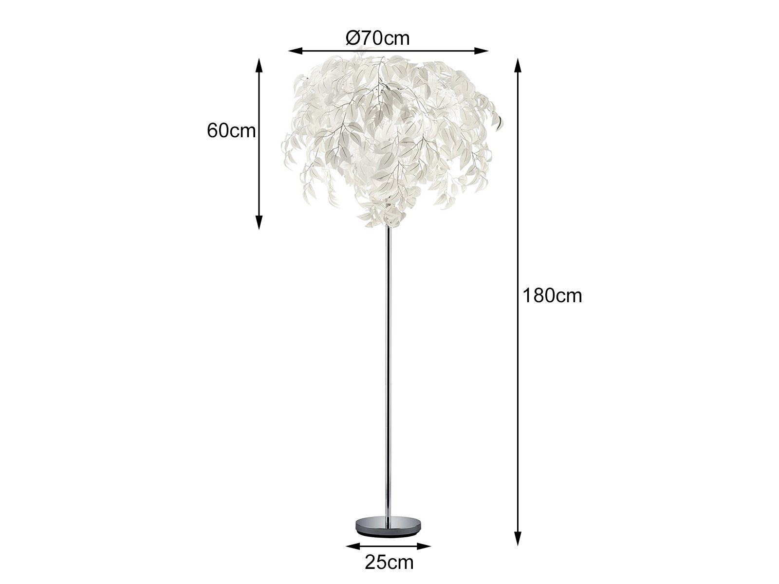 meineWunschleuchte LED Stehlampe, Dimmfunktion, LED wechselbar, Warmweiß, ausgefallene moderne Design-er skandinavisch Weiß, dimmbar Höhe 180cm