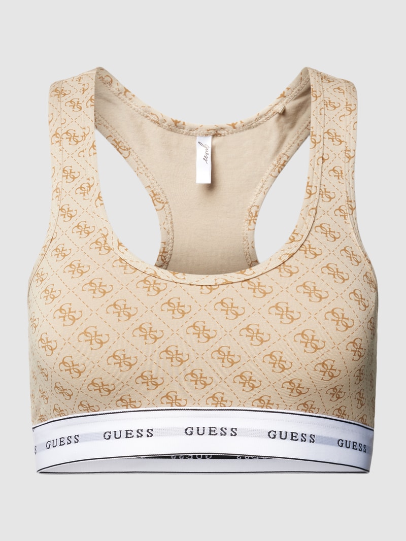 Bralette mit Allover-Muster Modell 'CARRIE' in beige