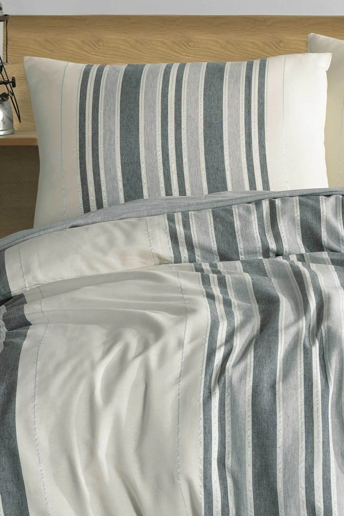 Elart  Marilla Bettbezug-Set für Einzelbett, 3-teilig, Grau