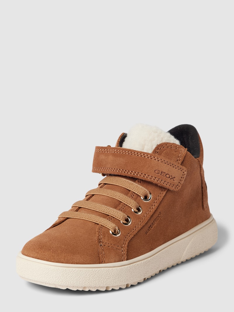 Sneaker mit Teddyfell-Besatz Modell 'THELEVEN' in camel