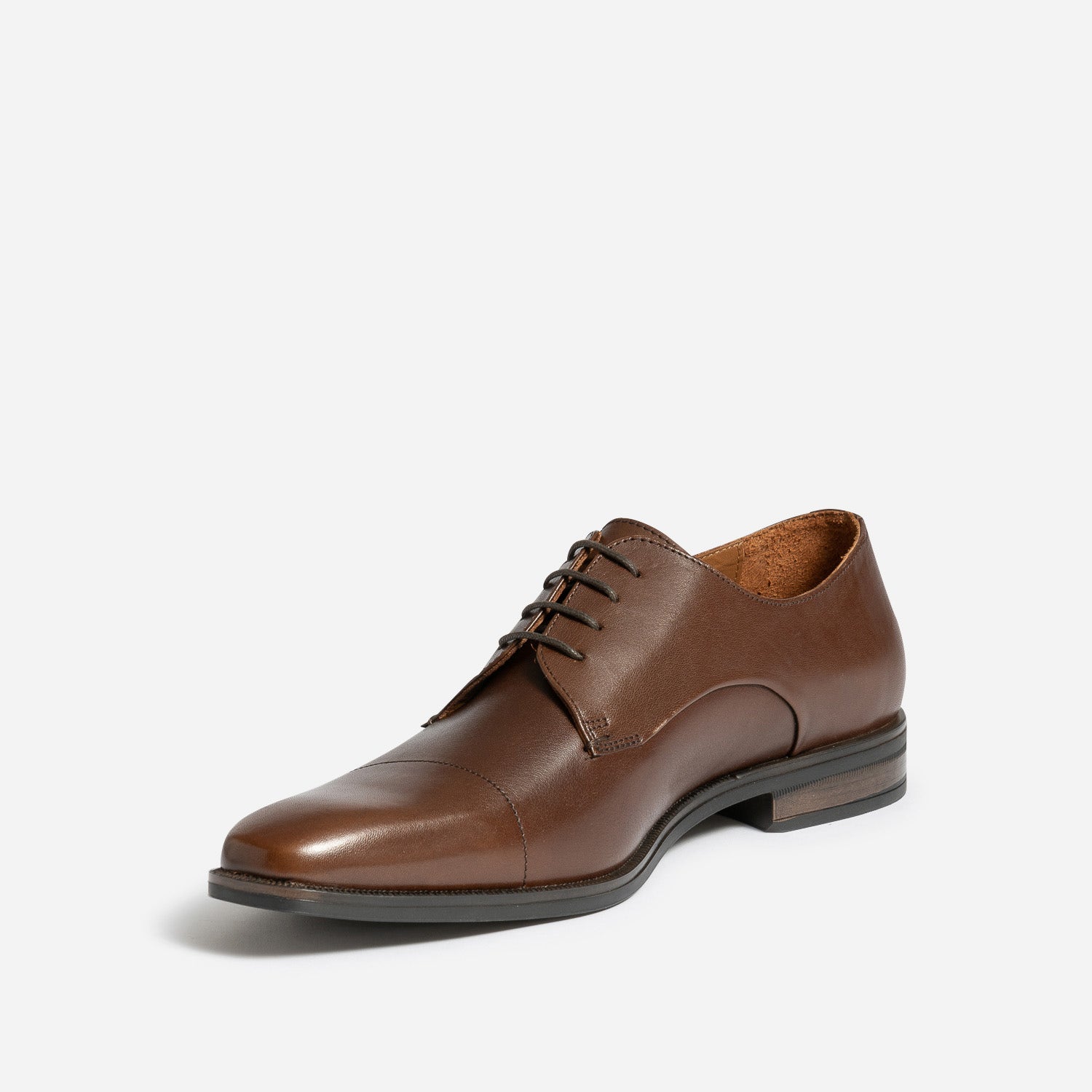 Derby marron en cuir