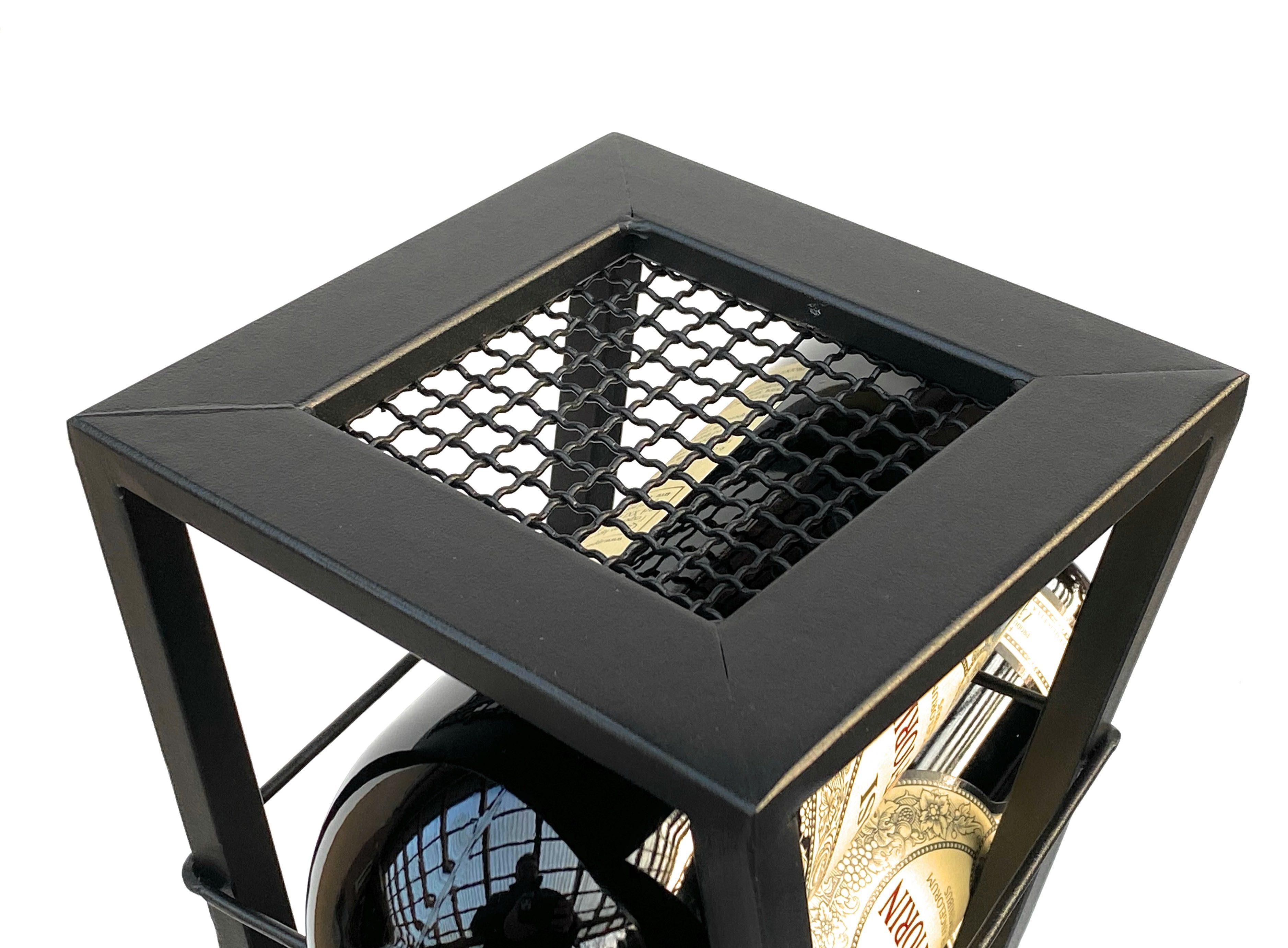 DanDiBo Weinregal Design Weinregal Metall Schwarz Blumensäule Esperanza 80 cm Flaschenregal Stehend Flaschenständer Flaschenhalter Schwarz Blumenständer, auch als Rankhilfe nutzbar