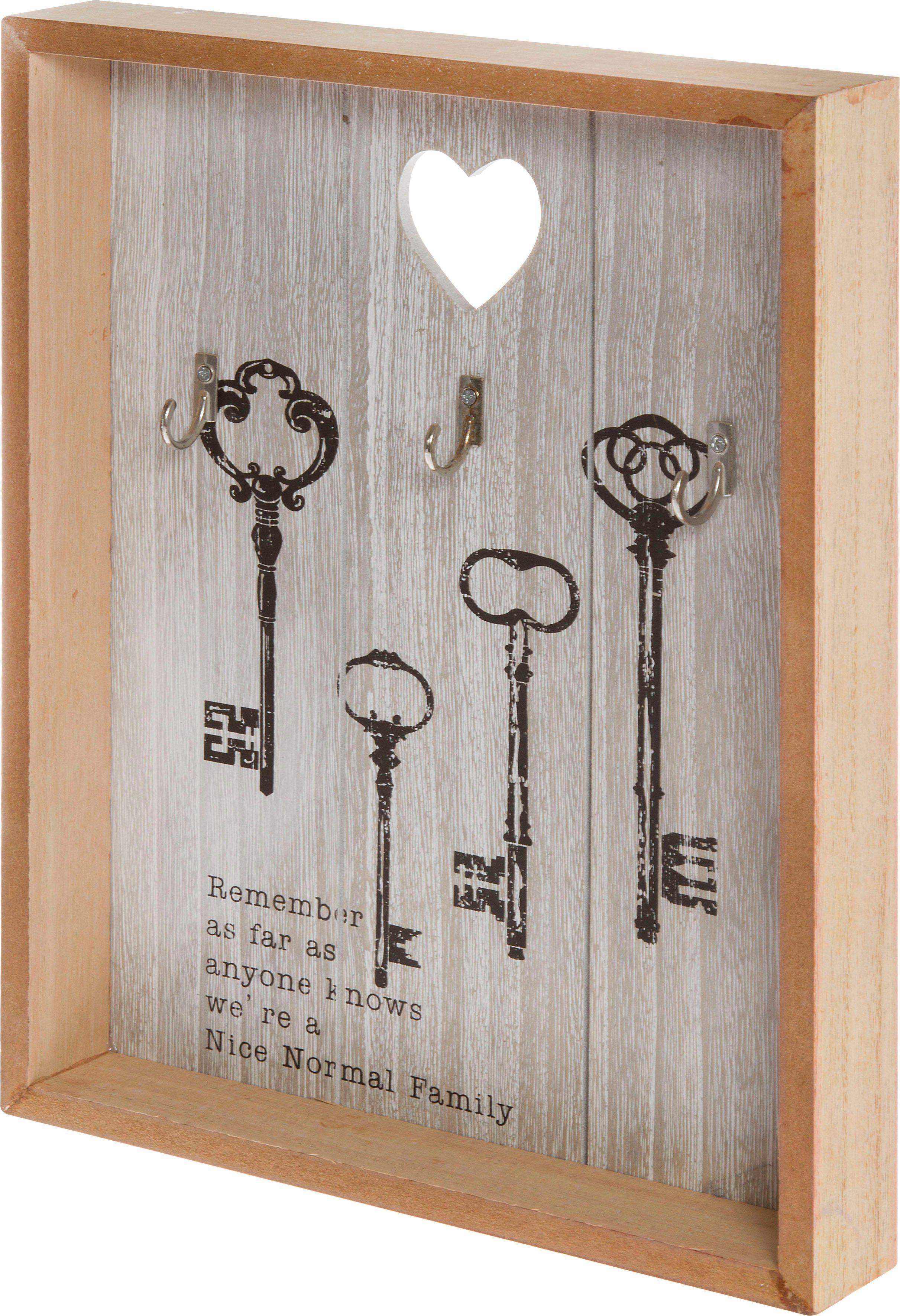 Myflair Möbel & Accessoires Schlüsselkasten Symar, creme, Schlüsselbrett, mit 3 Haken