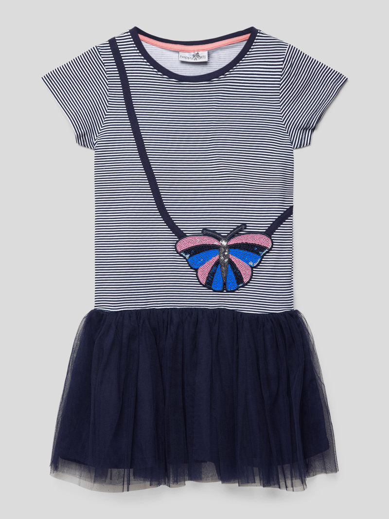 Minikleid mit Streifenmuster in marineblau