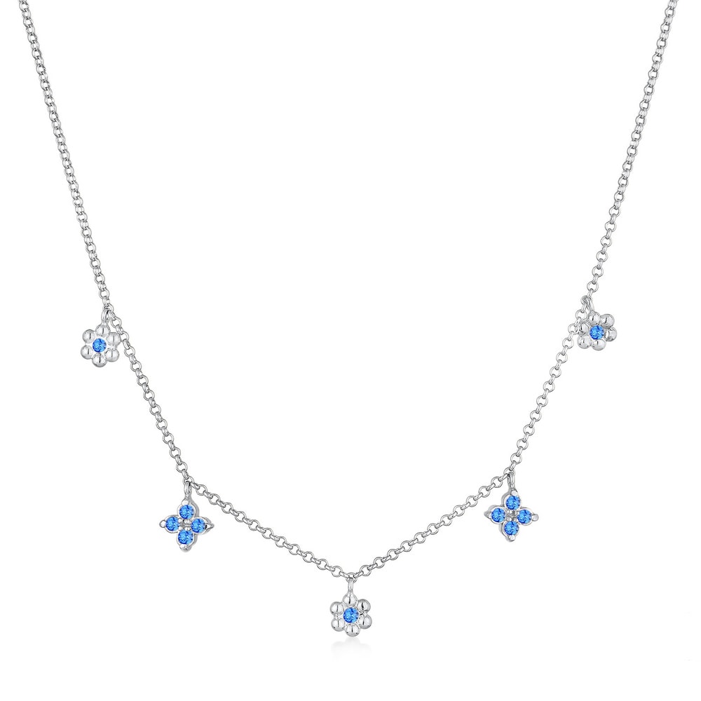 Elli Elli Collier Enfants fleur pendentif avec cristaux en argent sterling 925 collier