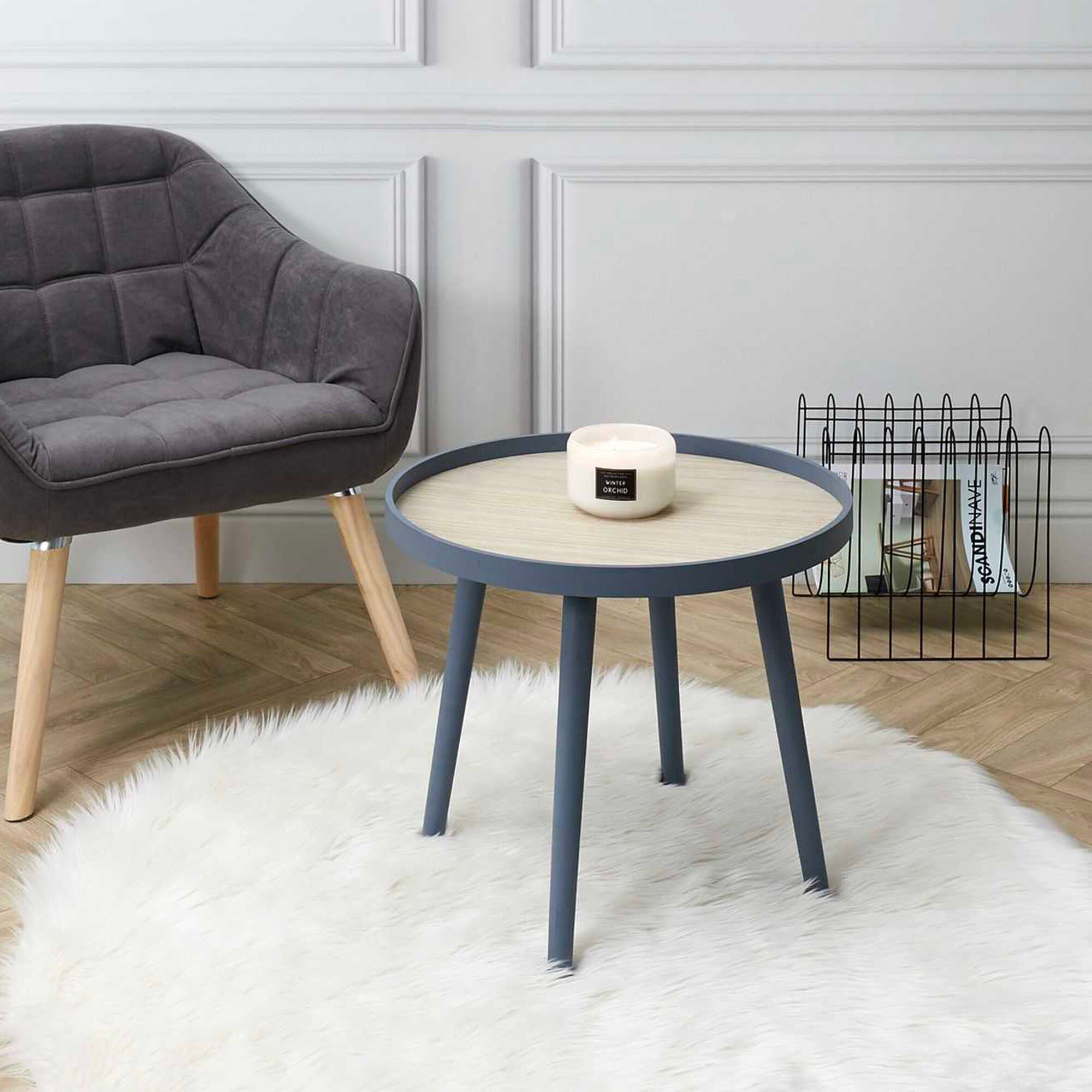 Table d’appoint avec plateau en bois