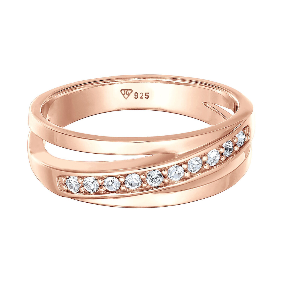 Elli Elli Bague Femmes Bande élégant avec cristaux en argent sterling 925 Bague