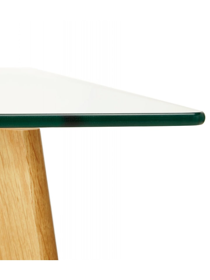 KADIMA DESIGN Glastisch Schreibtisch mit Holzbeinen | Moderner Designertisch günstig kaufen onesize