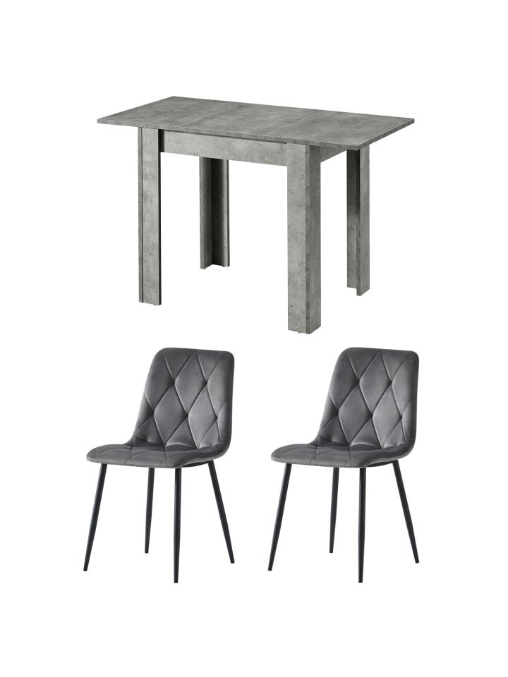 B&D Home 5-tlg. Set: Essgruppe Jona in Beton günstig kaufen