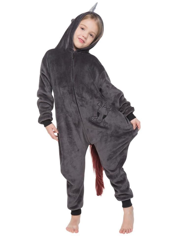 Corimori Onesie Kostüm in Anthrazit/lila günstig kaufen