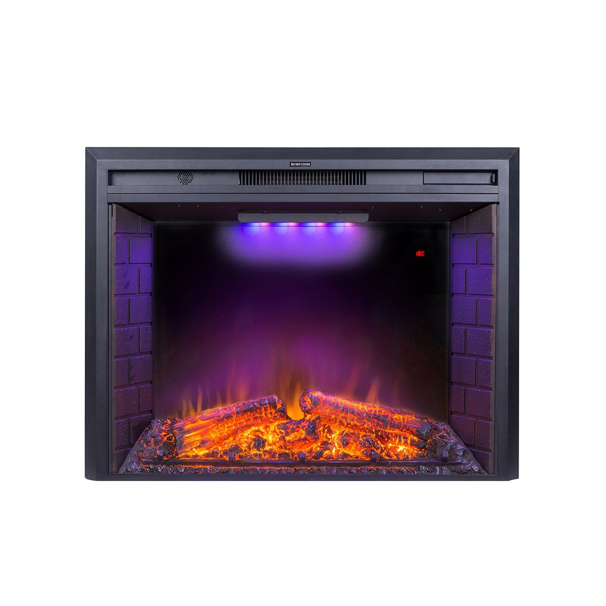 Kaminlicht Elektrokamin Zhora 33 Elektrokamin Wandkamin elektrisch mit Heizung, Einbaukamin, Elektrischer Kamin mit Fernbedienung, Timer, 3D Flammenspiel, LED Feuer