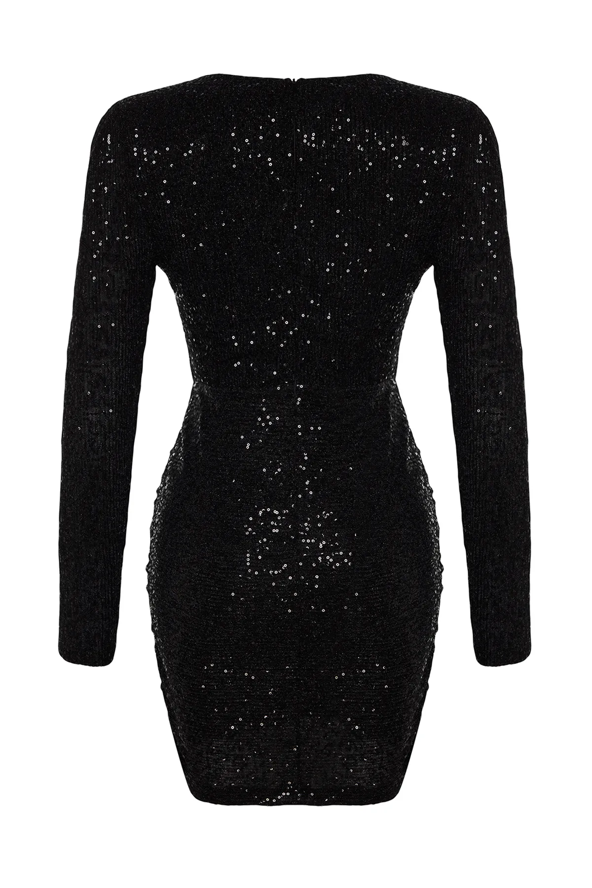 Trendyol Collection  Schwarzes, tailliertes, glänzendes Pailletten-Pailletten-Elegantes Abendkleid TPRAW24EL00159