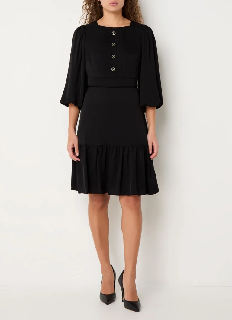 Rochie-tunic scurtă LKBennett de culoarea jadului, cu nasturi decorativi.