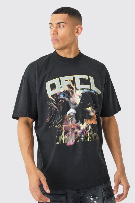 Oversize T-Shirt mit Official Adler-Print