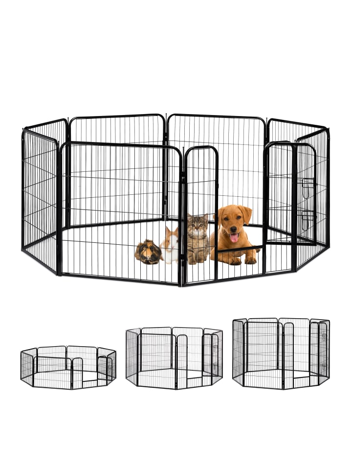 relaxdays Welpenauslauf in Schwarz - (B)78 x (H)80 x (T)235 cm günstig kaufen onesize