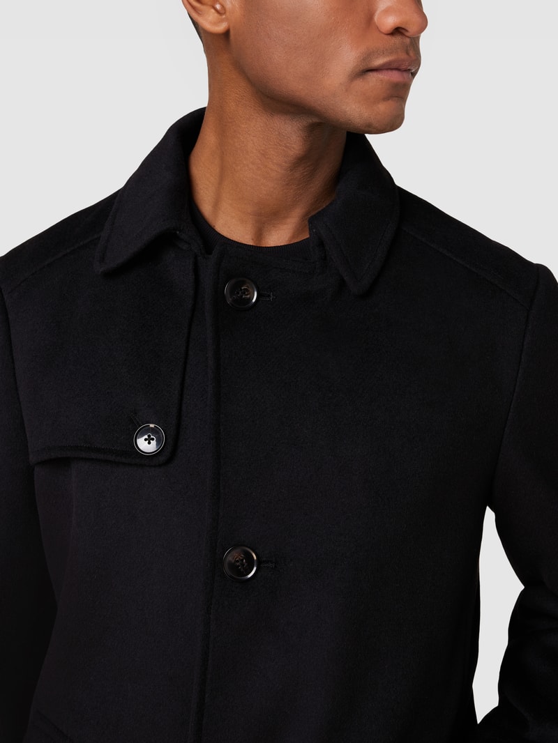 Mantel mit Kragen Modell 'Napoleon Collar' in anthrazit
