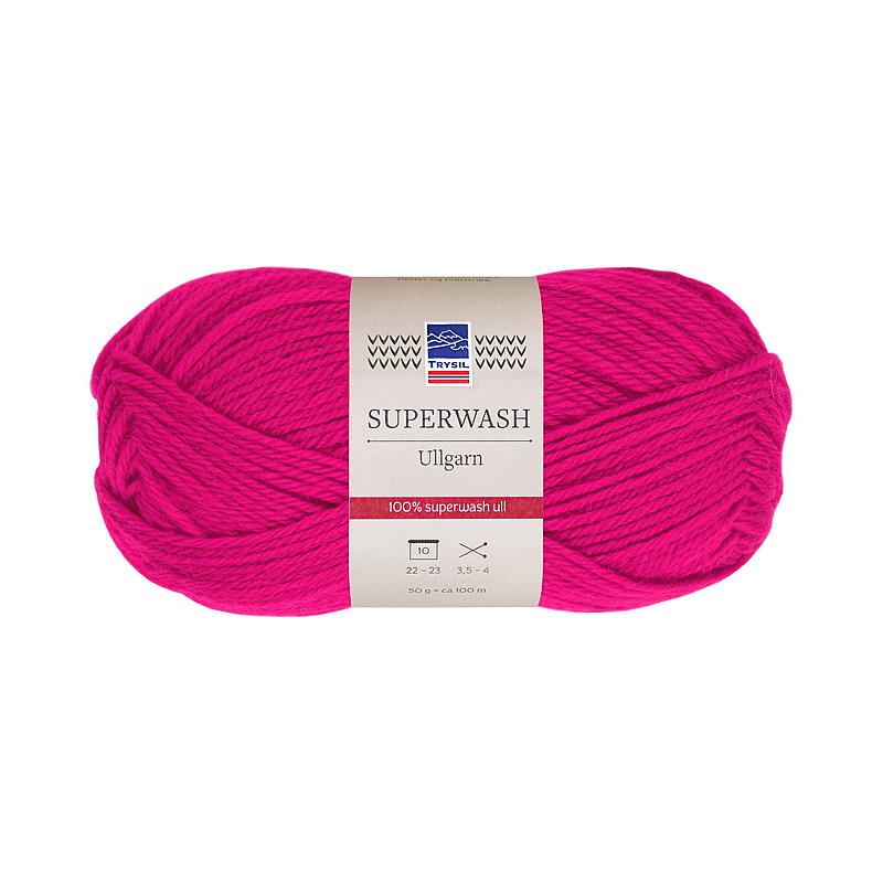 Superwash ullgarn rosa